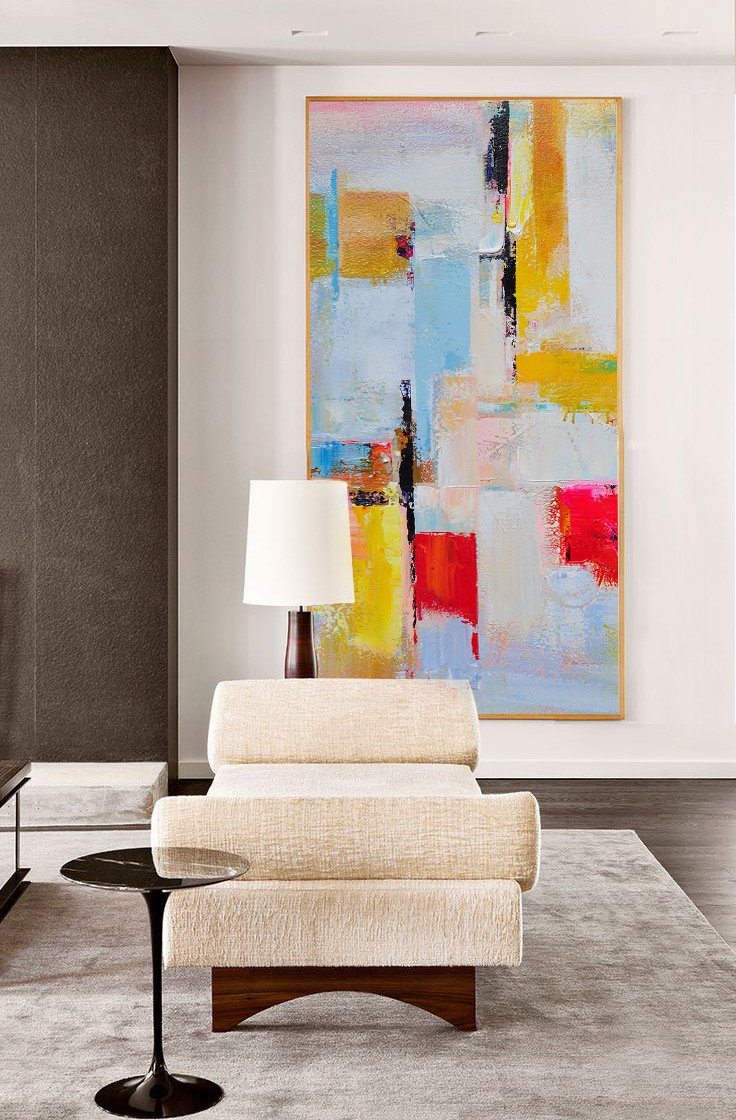 Panoramic Palette Knife Contemporary Art #L29D - Click Image to Close